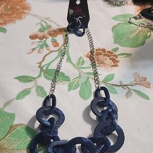 paparazzi Navy Resin Link Chain Necklace